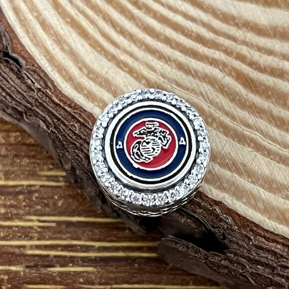 Pandora USMC Marine Corps Exclusive Pandora Bead Bead Charm - Picture 1 of 3